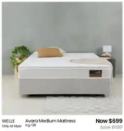 Myer WELLE Avara Medium Mattress offer