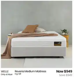 Myer WELLE Reveria Medium Mattress offer