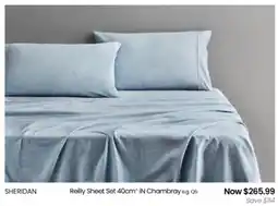 Myer SHERIDAN Reilly Sheet Set IN Chambray offer