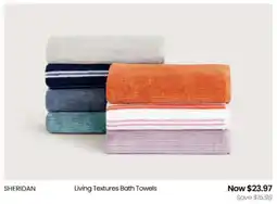 Myer SHERIDAN Living Textures Bath Towels offer
