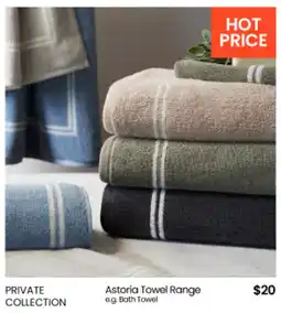 Myer PRIVATE COLLECTION Astoria Towel Range offer