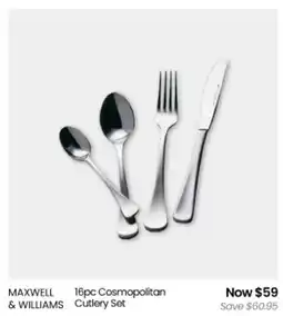 Myer MAXWELL & WILLIAMS Cosmopolitan Cutlery Set offer