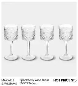 Myer MAXWELL & WILLIAMS Speakeasy Wine Glass Set offer