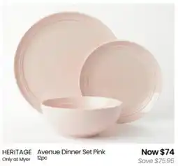 Myer HERITAGE Avenue Dinner Set Pink offer