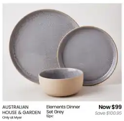 Myer AUSTRALIAN HOUSE & GARDEN Elements Dinner Set Grey offer