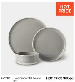 Myer HOTTIE Lucie Dinner Set Taupe offer