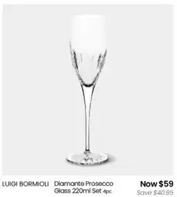 Myer LUIGI BORMIOLI Diamante Prosecco Glass Set offer