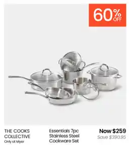 Myer THE COOKS COLLECTIVE Essentials Stainless Steel Cookware Set offer