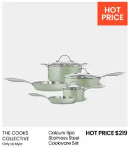 Myer THE COOKS COLLECTIVE Colours Stainless Steel Cookware Set offer