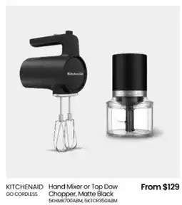 Myer KITCHENAID Hand Mixer or Top Dow Chopper offer
