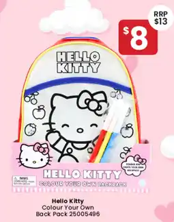 Toymate Hello Kitty Colour Your Own Back Pack offer