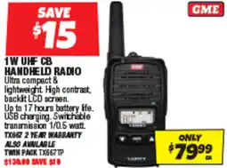 Autobarn 1W UHF CB handheld radio offer