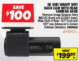 Autobarn 2K QHD smart wifi dash cam with rear camera 64 gb offer