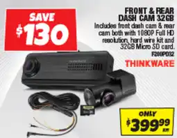 Autobarn Front & rear dash cam 32gb offer