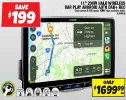 Autobarn 11" 200w halo wireless car play android auto dab+ rec offer