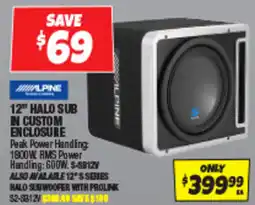 Autobarn 12" halo sub in custom enclosure offer