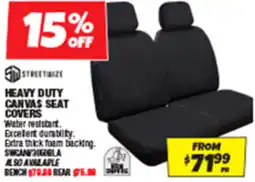 Autobarn Heavy duty canvas seat covers offer