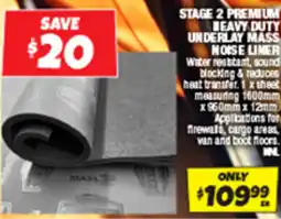 Autobarn Stage 2 premium heavy duty underlay mass noise liner offer