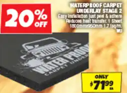 Autobarn Waterproof carpet underlay stage 2 offer