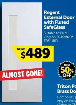 Doors Plus Regent External Door with Fluted SafeGlass offer