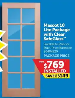 Doors Plus Mascot 10 Lite Package with Clear SafeGlass offer