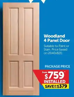 Doors Plus Woodland 4 Panel Door offer