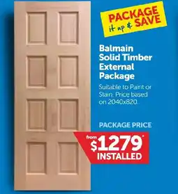 Doors Plus Balmain Solid Timber External Package offer