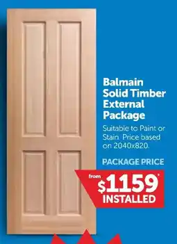 Doors Plus Balmain Solid Timber External Package offer