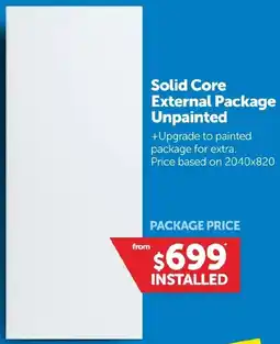 Doors Plus Solid Core External Package Unpainted offer