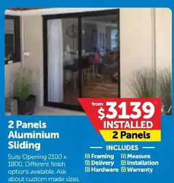Doors Plus 2 Panels Aluminium Sliding offer