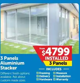 Doors Plus 3 Panels Aluminium Stacker offer