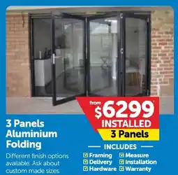 Doors Plus 3 Panels Aluminium Folding offer