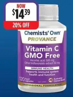 Wizard Pharmacy Chemists' Own PROVANCE Vitamin C GMO Free offer