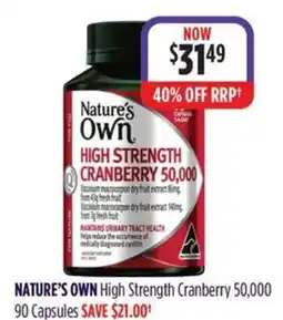 Wizard Pharmacy NATURE'S OWN High Strength Cranberry 50,000 offer