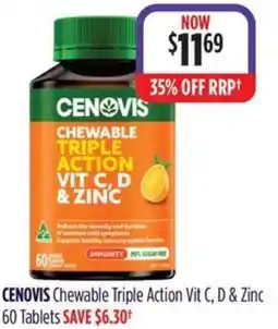 Wizard Pharmacy CENOVIS Chewable Triple Action Vit C, D & Zinc offer