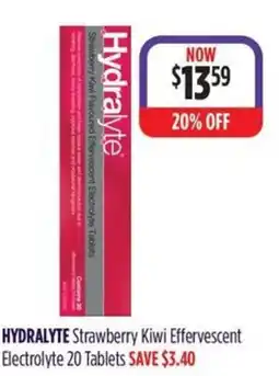 Wizard Pharmacy HYDRALYTE Strawberry Kiwi Effervescent Electrolyte offer