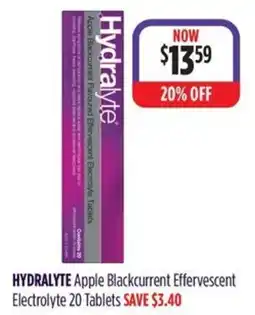 Wizard Pharmacy HYDRALYTE Apple Blackcurrent Effervescent Electrolyte offer