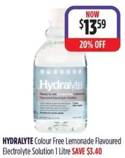 Wizard Pharmacy HYDRALYTE Colour Free Lemonade Flavoured Electrolyte Solution offer