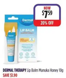 Wizard Pharmacy DERMAL THERAPY Lip Balm Manuka Honey offer