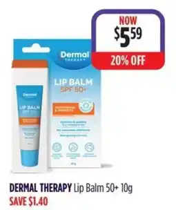 Wizard Pharmacy DERMAL THERAPY Lip Balm 50+ offer