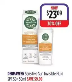 Wizard Pharmacy DERMAVEEN Sensitive Sun Invisible Fluid SPF 50+ offer