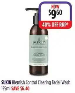 Wizard Pharmacy SUKIN Blemish Control Clearing Facial Wash offer