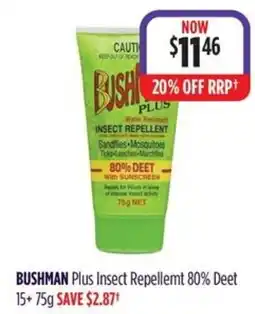Wizard Pharmacy BUSHMAN Plus Insect Repellemt 80% Deet 15+ offer