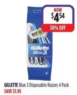 Wizard Pharmacy GILLETTE Blue 3 Disposable Razors offer