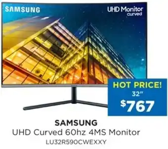 Bing Lee Samsung UHD Curved 60Hz 4MS Monitor LU32R590CWEXXY offer