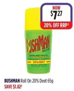 Wizard Pharmacy BUSHMAN Roll On 20% Deet offer