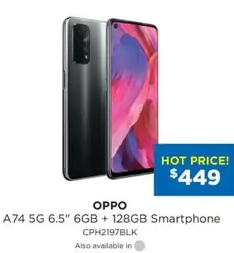 Bing Lee Oppo A74 5G 6.5" 6GB+128Gb Smartphone CPH2197BLK offer