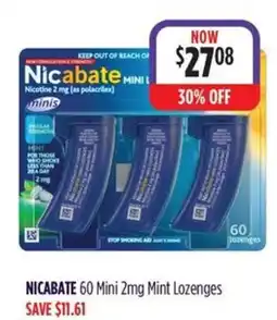 Wizard Pharmacy NICABATE 60 Mini Mint Lozenges offer