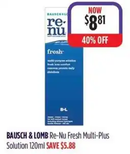Wizard Pharmacy BAUSCH & LOMB Re-Nu Fresh Multi-Plus Solution offer