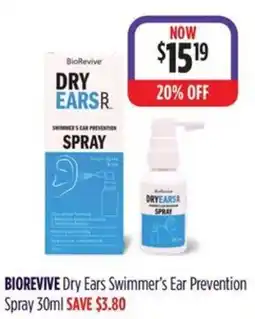 Wizard Pharmacy BIOREVIVE Dry Ears Swimmer's Ear Prevention Spray offer